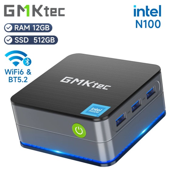 Gmktec g2 mini pc windows 11 pro intel 12th gen alder lake n100 mini pc ddr5 12gb ram 512gb rom wifi 6 bt5.2 computador desktop