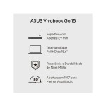 Notebook Asus Vivobook Go 15 Intel Core i3 N305 8GB RAM SSD 256GB Full HD Windows 11 E1504GA-NJ434W