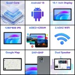 Uero mb1001 android 13 tablet 10 Polegada 6gb ram + 64gb rom 128gb expansível 5000mah display ips 5g wifi câmera dupla tablet pc presente