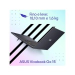 Notebook ASUS Vivobook Go 15 E510KA-BR808WS 4GB RAM 128GB eMMC 15,6" Windows 11 Intel UHD Graphics 90NB0UJ5-M017U0
