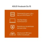 Notebook ASUS Vivobook Go 15 AMD Ryzen 5 7520U 8GB RAM 512GB SSD 15,6" Full HD Windows 11 E1504FA-NJ836W