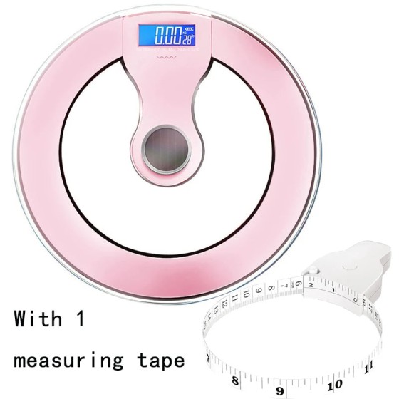 Balança de peso inteligente com display LCD, carregamento automático, recarregável, Bluetooth, gordura medida, energia leve, calorias