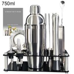 13-22Pcs 750ml 600ml Boston Cocktail Shaker Bar Ferramentas Wine Mixer Set Kit Bartender Ferramenta Cocktail Shaker com Titular