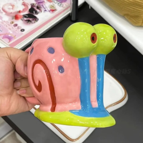 Caneca de café cerâmica caracol 260ml, com alça, porcelana, leite, chá, desenho animado, aparelho fofo para crianças, meninos, meninas, presente