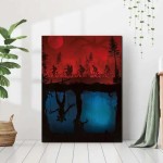 1pc arte da parede pinturas em tela de cabeça para baixo monstros pintura a óleo sobre tela arte da parede pintura decoração da parede casa sem moldura