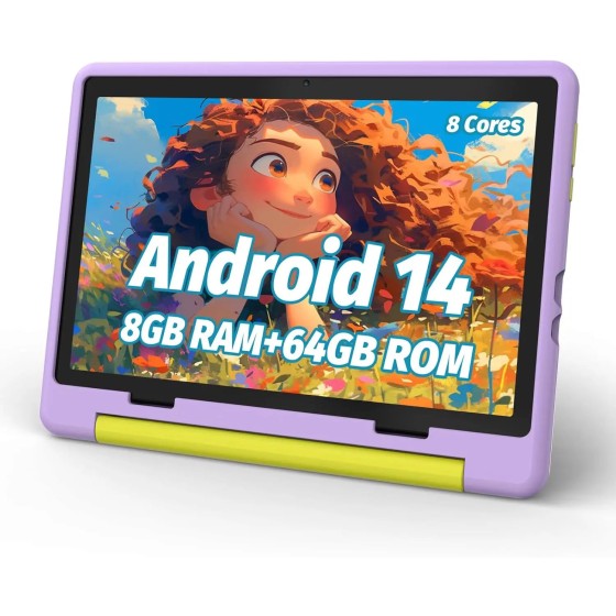 Tablet infantil android 15 tablet para crianças 10 polegadas 8gb + 64gb 8 núcleos com estojo 1tb tf expansível para crianças pequenas controle parental