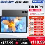 Blackview Tab 16 Pro Tablets 11 ''FHD + Display 8GB 256GB Widevine L1 Unisoc T616 Android 14 7700mAh 4G Tablet Pad PC